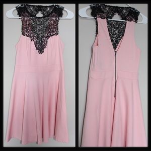 Pink and black dress